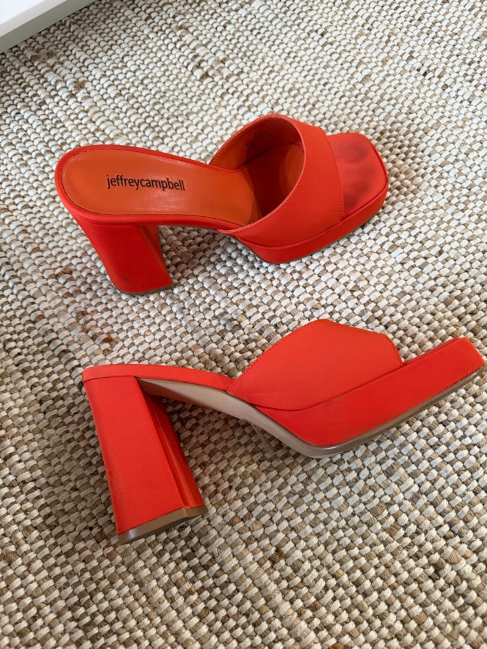 Jeffrey Campbell Orange Block Heel Sandals - Picture 6 of 6